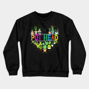 Plant Lover And Gardener Pot Head Succulent Crewneck Sweatshirt